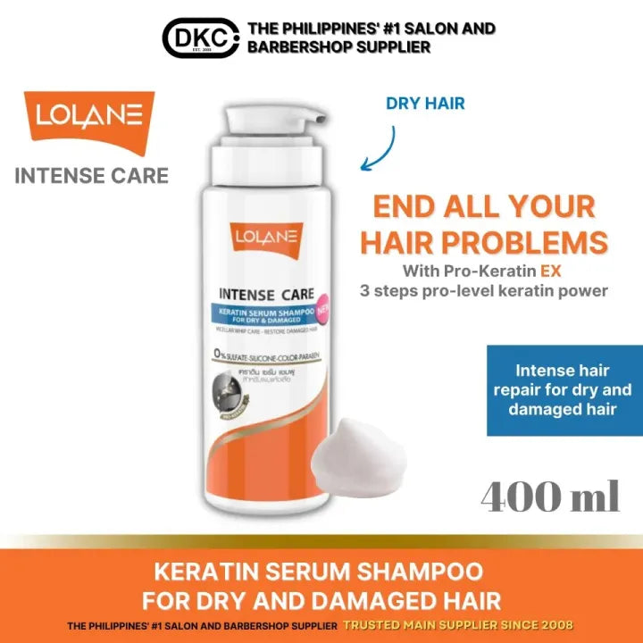 Lolane Intense Care Keratin Serum Shampoo No Sulfate, Silicone Paraben Free