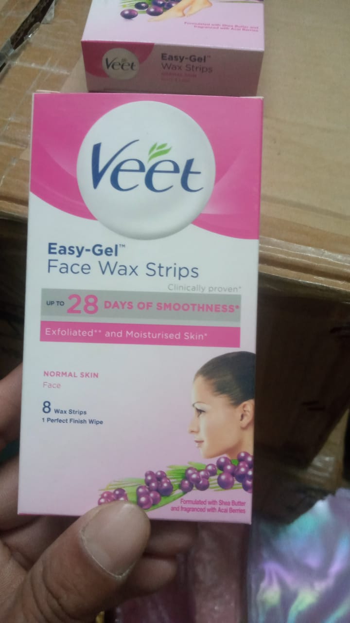 Pack Of 2 Veet Easy-Gel Face Wax Strips, For Normal Skin,( 8pieces in Each Pack)