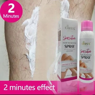 2 Minutes Fast Hair Removal Spray Painless Hair Growth Permanent Depilatory for Ladies Men 180ml