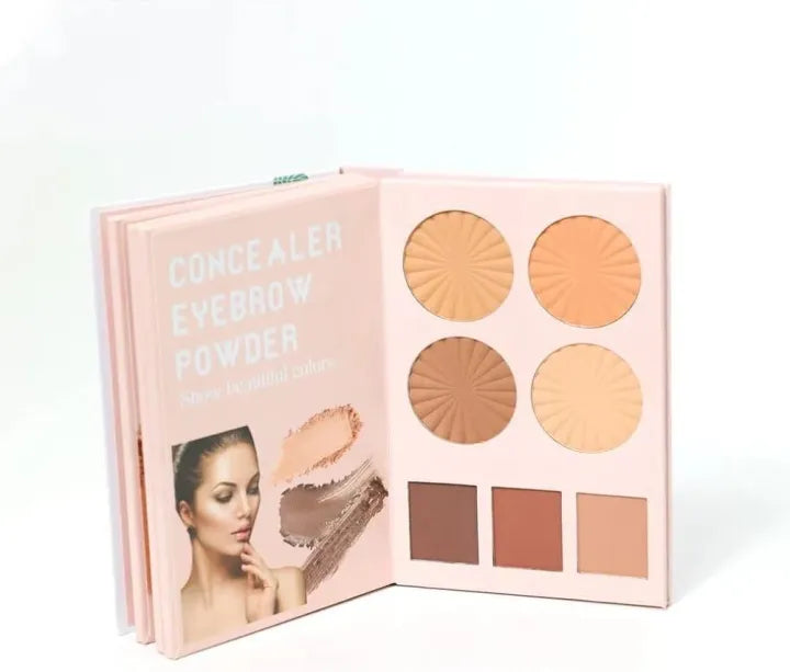 Mocallure Professional Makeup Book Palette Eyeshadow,Eyebrow Powder+Concealer+Blusher+Highlighter