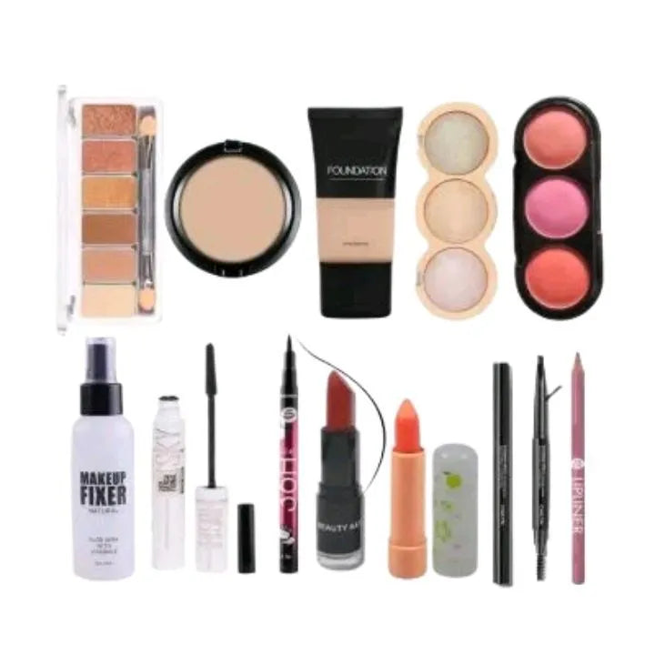 12 Wedding Makeup Deals Foundation + Concealer + Fixer + Highlighter + Eyebrown