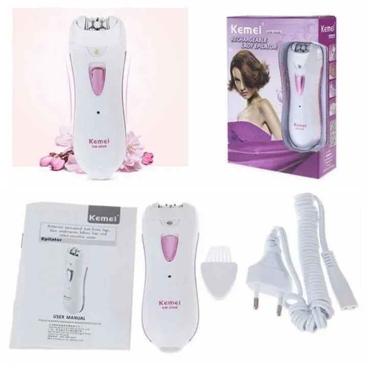 Kemei 290-R Km-290R - Rechargeable Epilator For Women - White Face and Body