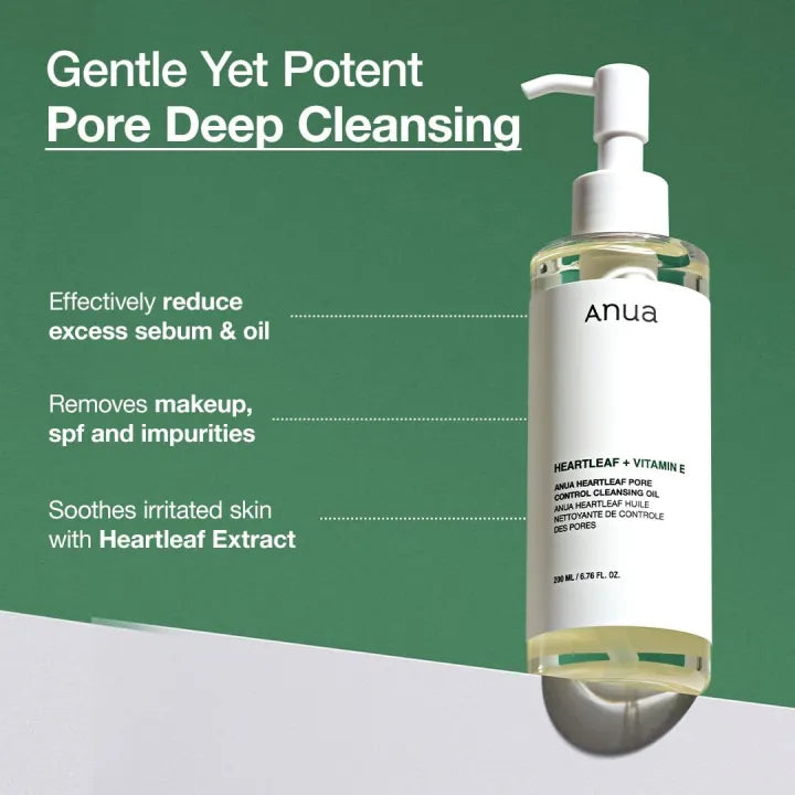 Anua HeartLeaf Pore Control Cleansing Oil 200ML*_ Made in Korea ( Master Dupe )