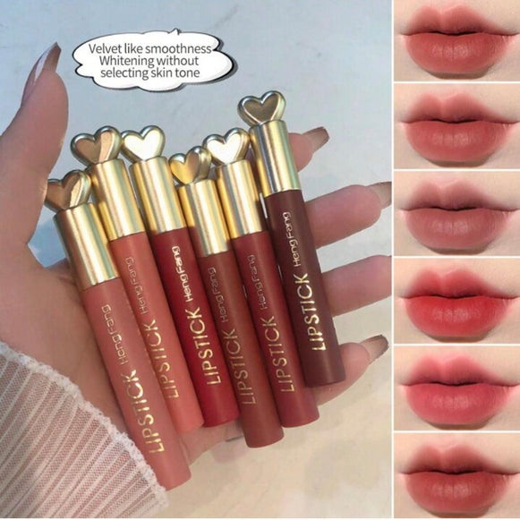 HENG FENG Heart beat Color Matte Lipstick box 6pcs For Girls & Women