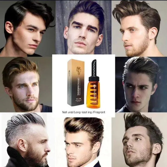 Professional 2in 1 Hair Wax Gel With Comb Long-lasting Fluffy Hair For Men