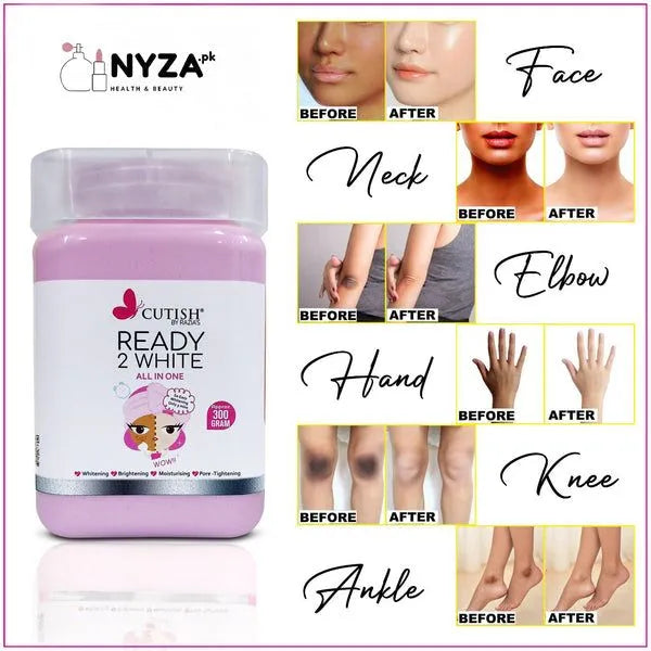 Cutish Ready 2 White Instant Whitening All In One Cleanser Facial Jar