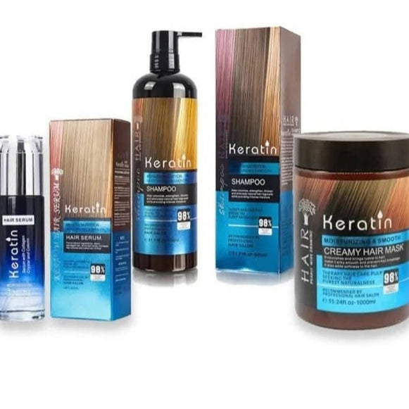 Keratin Hair Treatment Shampoo ,HairMask & Serum Pack of 3